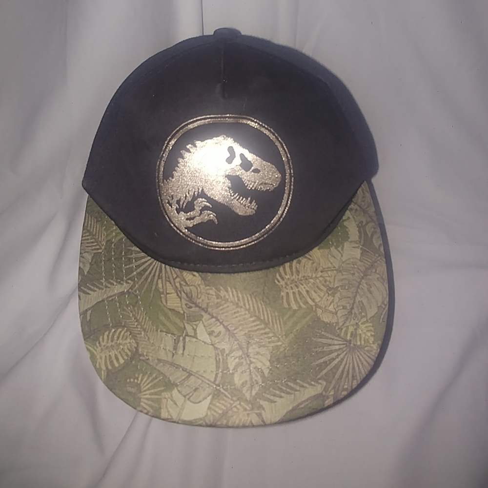 Jurassic World Dinosaur BallCap Hat  Black Adjustable Snapback OSFM
